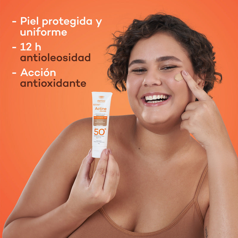 Protector Solar Dermatológico Facial Actine Colors Medio Fps50+ 40g Darrow