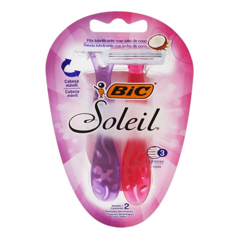 Bic Soleil Pack 2 Rastrillos Desechables Rosa-morado
