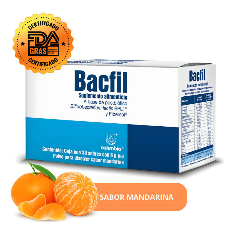 Bacfil Polvo Sabor Mandarina 30 Sobres Antiaterom