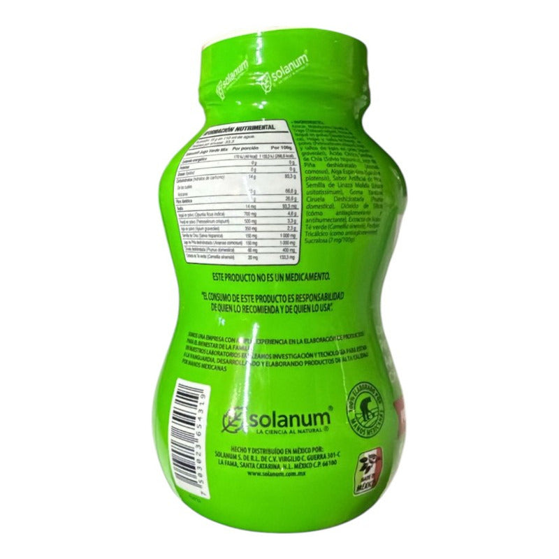 Jugo Verde Mix Fibra Para Mezclar En Polvo 500 Grs Solanum