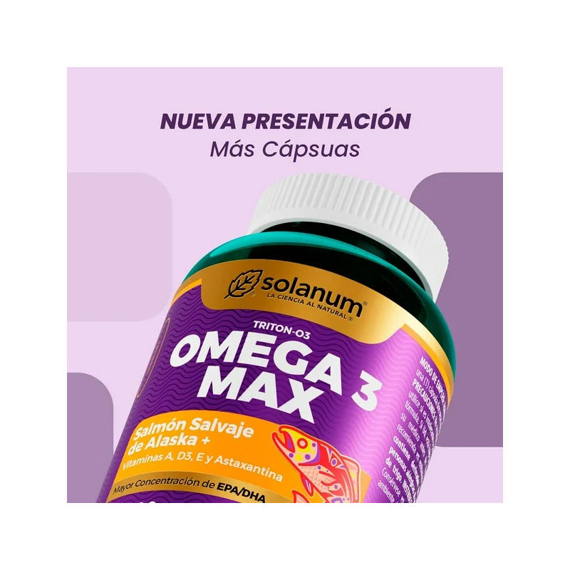 Solanum Omega 3 Max Suplemento Alimenticio 180caps - Sin Sabor