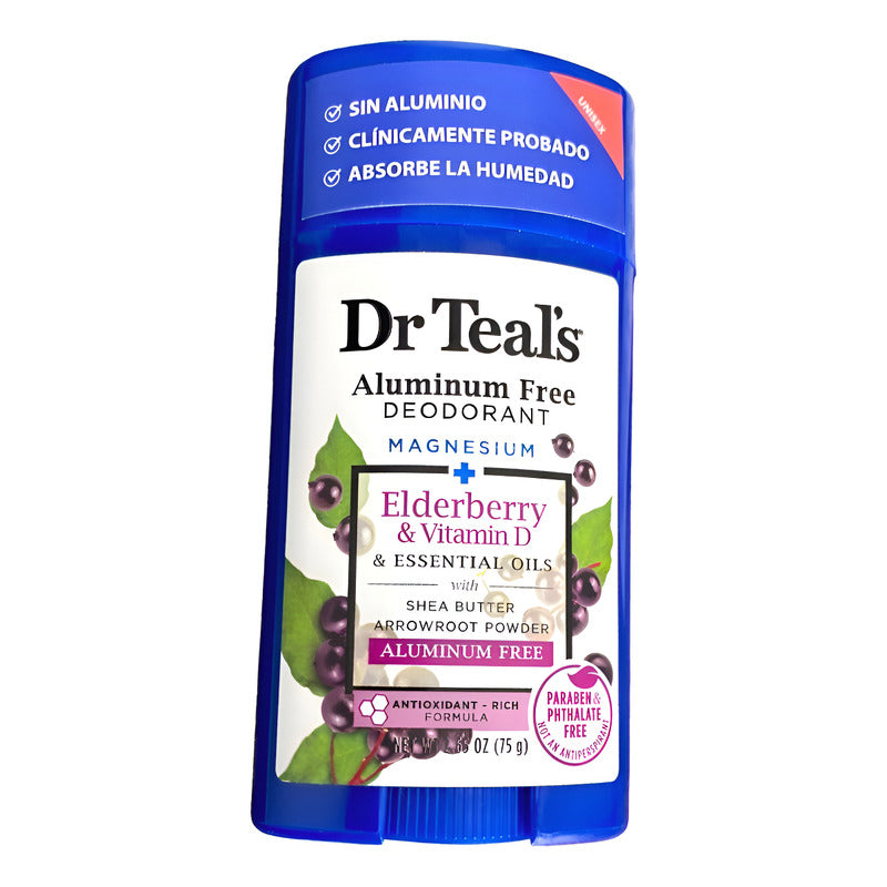 Dr Teals Antitranspirante Barra Elderberry Y Vitamina D 75g