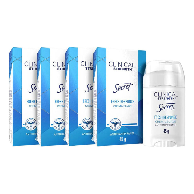Secret Clinical Strength Clinical Strength Fresh Response Crema - Pack - 4 - 45 G