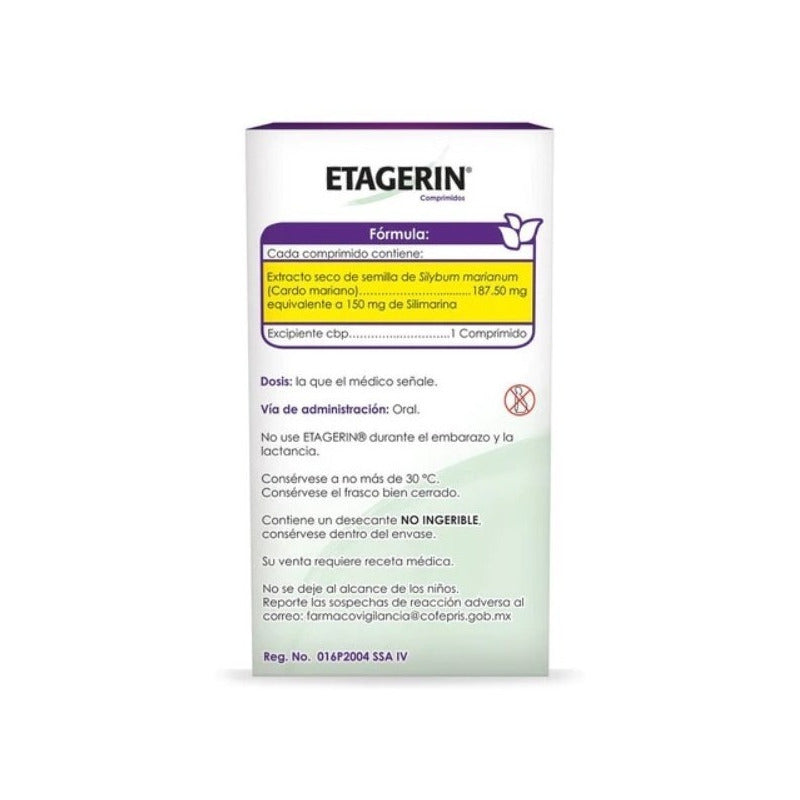 Cmd Etagerin Silybum Marianum 150mg 60 Comprimidos Silybum Marianum