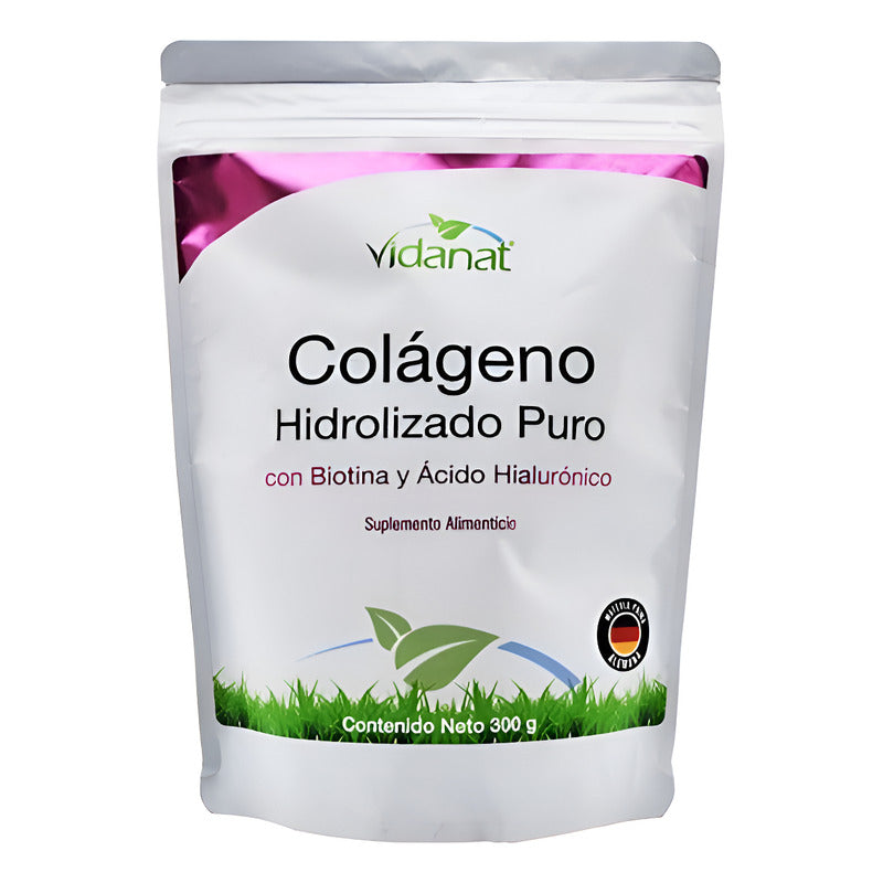 Colageno Hidrolizado Puro Biotina Y Acido Hialurónico 300gr Sin Sabor