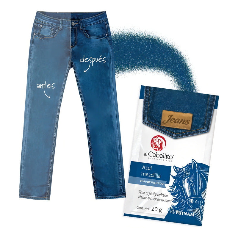 El Caballito Colorante Para Ropa Azul Mezclilla 20g