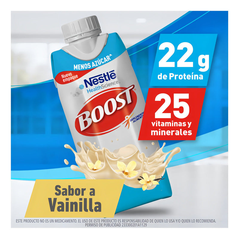 Suplemento Alimenticio Boost Menos Azúcar Sabor Vainilla 330ml