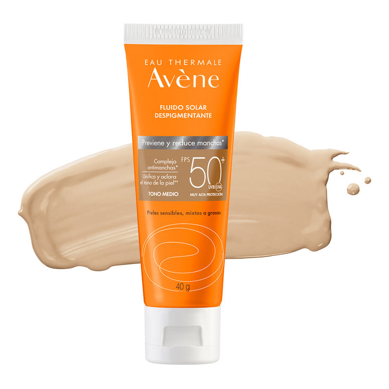 Avène Protector Solar Facial Fluido Mat Perfect Aclarante Fps 70 Tono Medio 40g