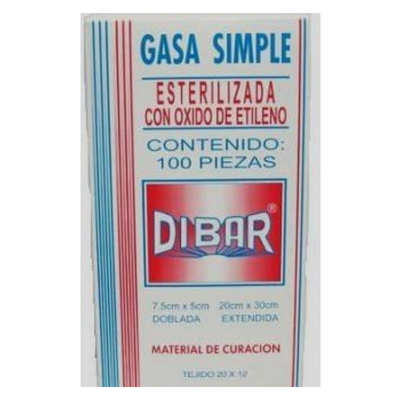 Gasa Dibar 7.5x5cm Caja 100 Piezas