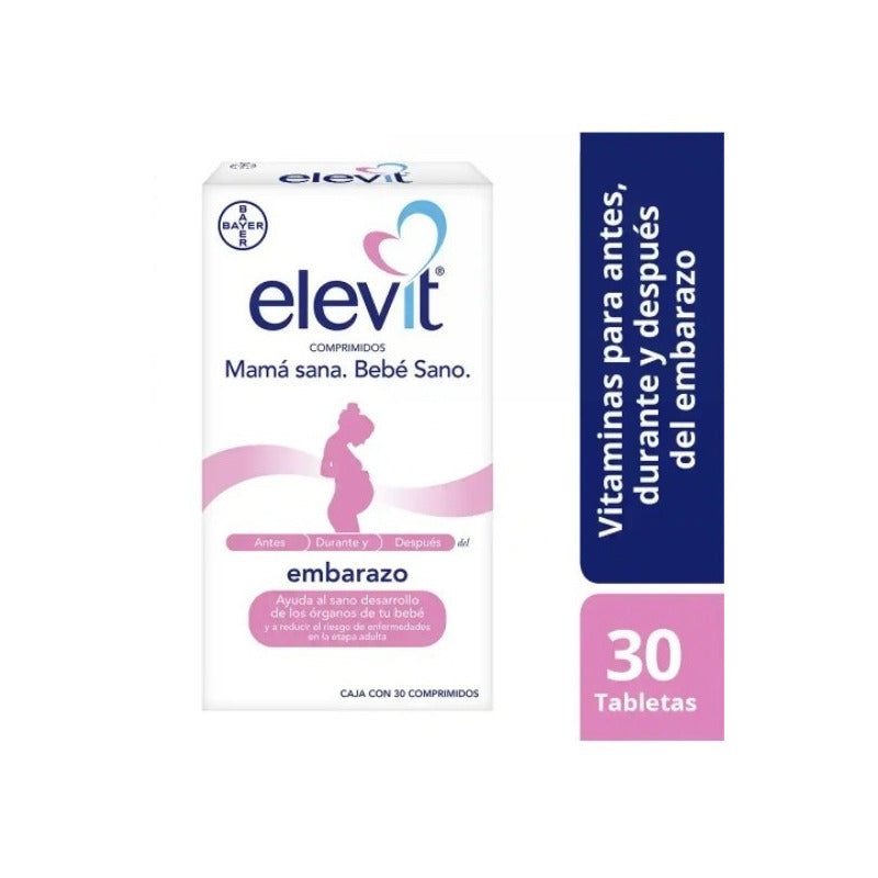 Elevit Embarazo Caja 30 Tabletas Sabor Sin Sabor