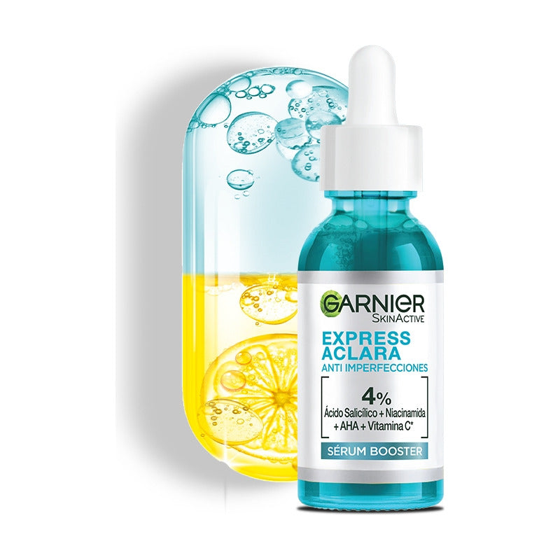Garnier Express Aclara Sérum Anti-imperfecciones 30 Ml, Vitamina C + Ácido Salicílico