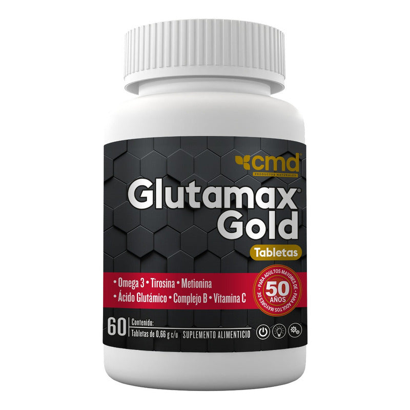 Glutamax Gold 60 Tabs .66g C/u Omega 3 Tirosina Metionina Ac Sabor Sin Sabor