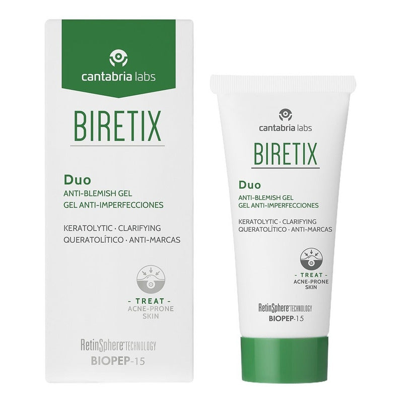 Biretix Dúo Gel 30ml Acne Facial Anti Puntos Negros Tipo De Piel Grasa Día/noche