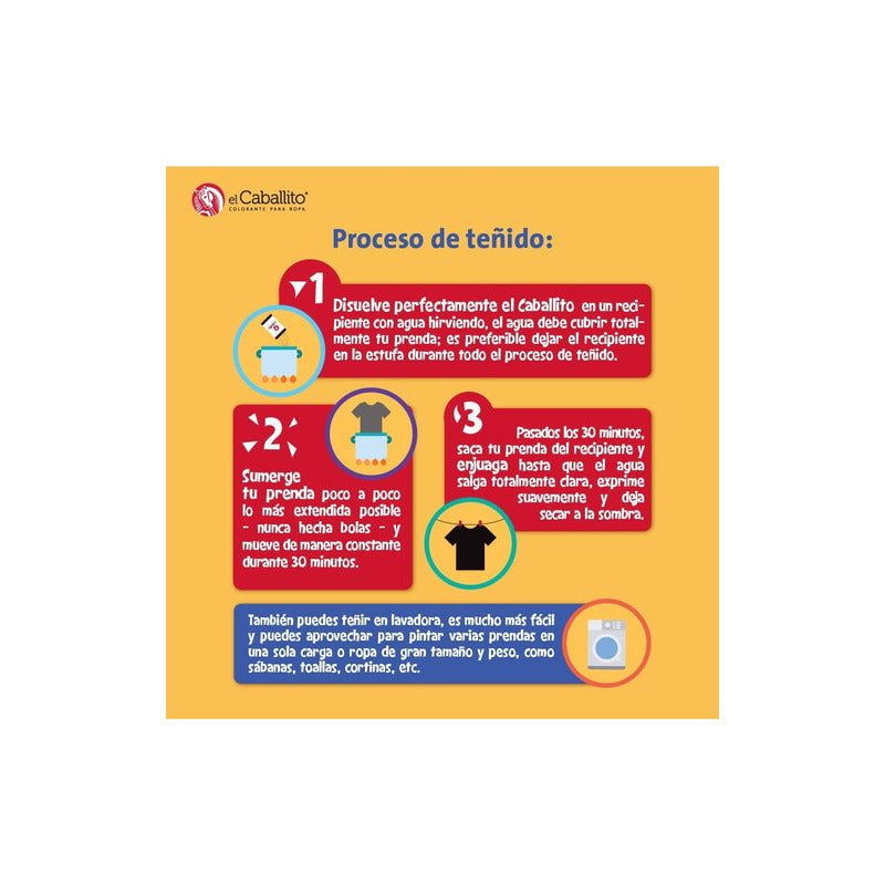 El Caballito Colorante Para Ropa Azul Profundo 16g