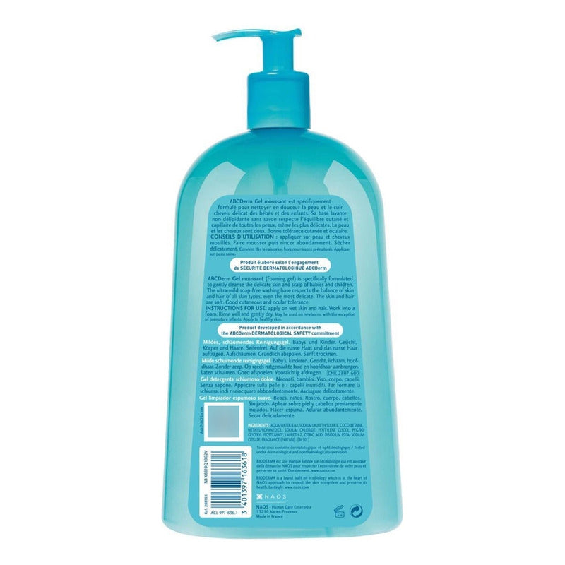 Bioderma Abcderm Gel Limpiador Espumoso Para Bebés  1lt