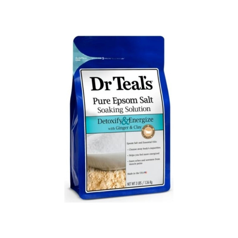 Sal Epsom Pura Dr Teals Sales Para Tina Ginger & Clay 1.36kg Fragancia Jengibre