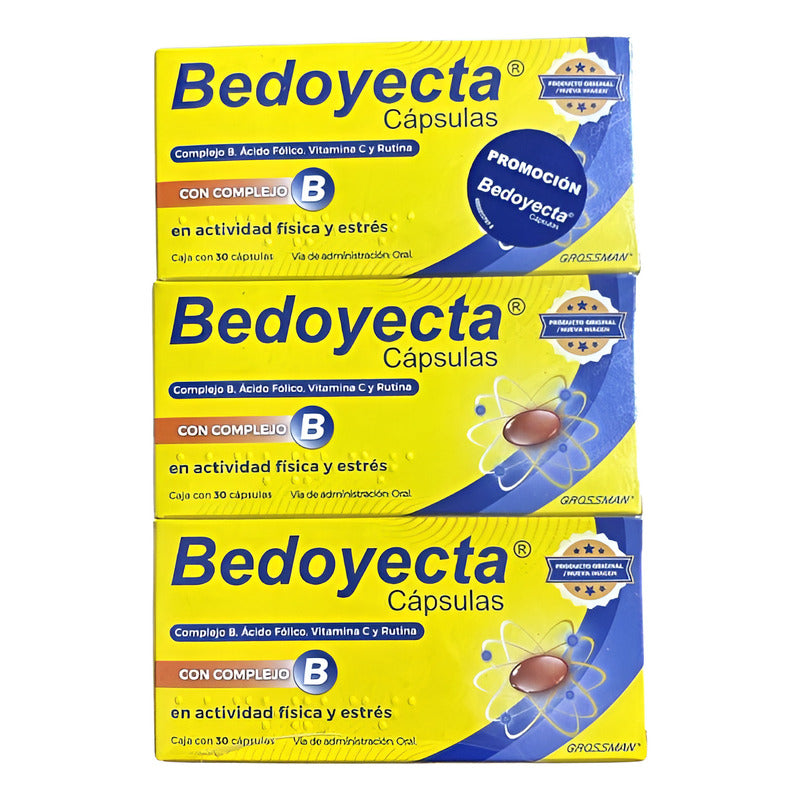 3 Cajas De Bedoyecta 30 Caps Cu