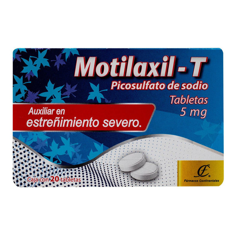 Motilaxil T Picosulfato De Sodio Estreñimiento Severo 20tabs