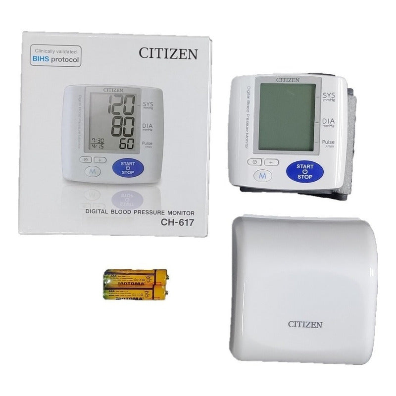 Monitor De Presión Arterial Digital De Muñeca Automático Citizen Ch-617 Blanco