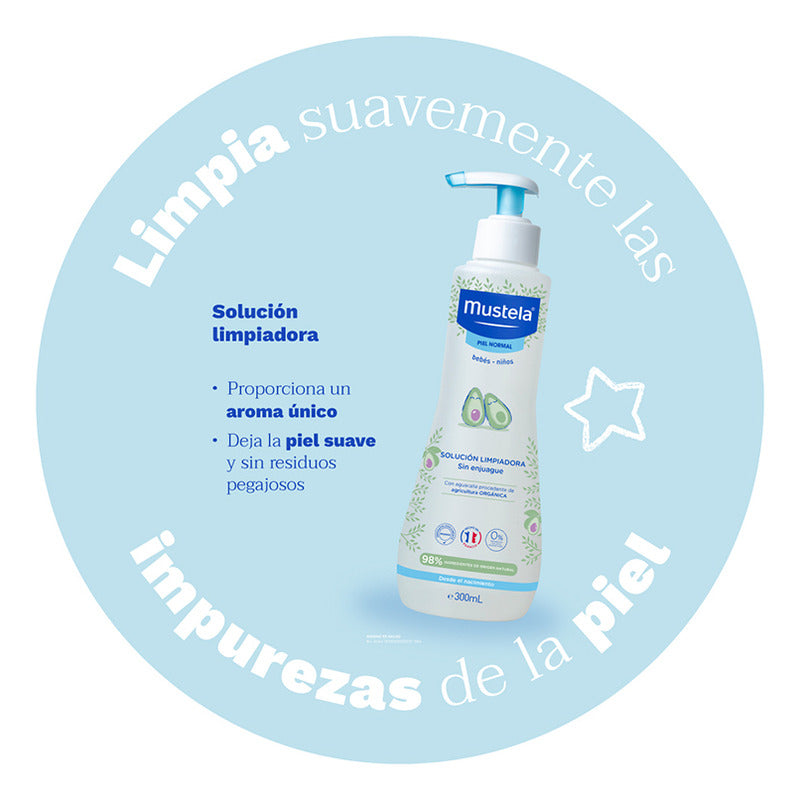 Mustela Solución Limpiadora Sin Enjuague Piel Normal 300ml