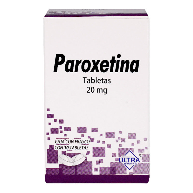 Paroxetina Tabletas 20 Mg, 10 Tabletas, Ultra Laboratorios, S.a. De C.v.