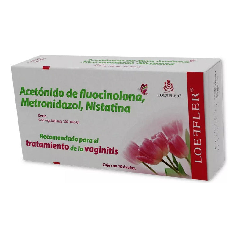 Gynoffler-v Fluocinolona/metronidazol/nistatina 10 Óvulos