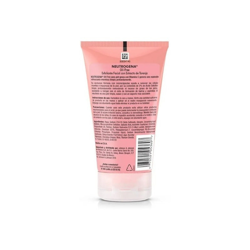 Exfoliante Facial Neutrogena Oil Free Anti Acné 124 Ml Grasa
