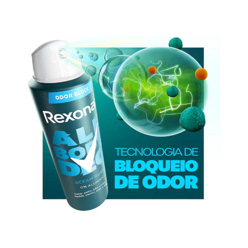 Desodorante En Spray Rexona All Body Deo Ocean Rush Pack De 2 u