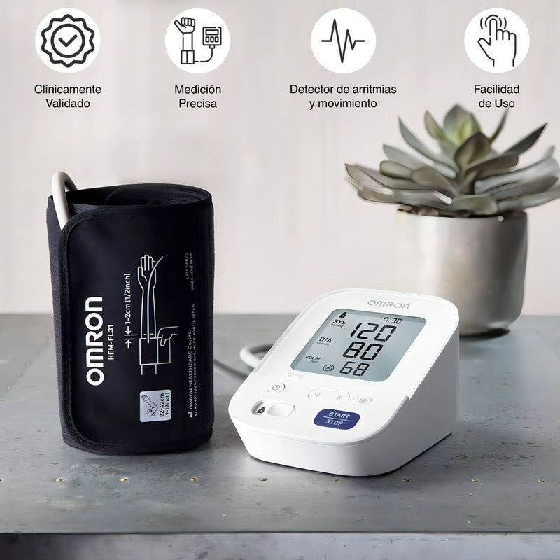 Toma Presión Digital Brazo 7154 - E Omron 2 Usuarios - Topmedic Color Negro/ Blanco