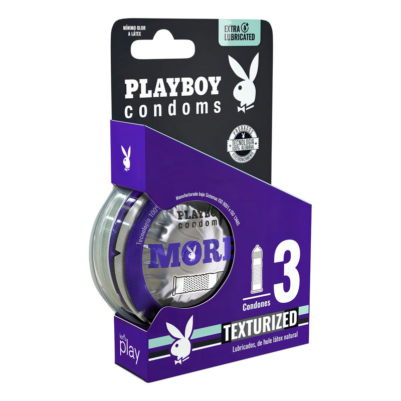 Condones De Látex Playboy Texturizados 3 Condones
