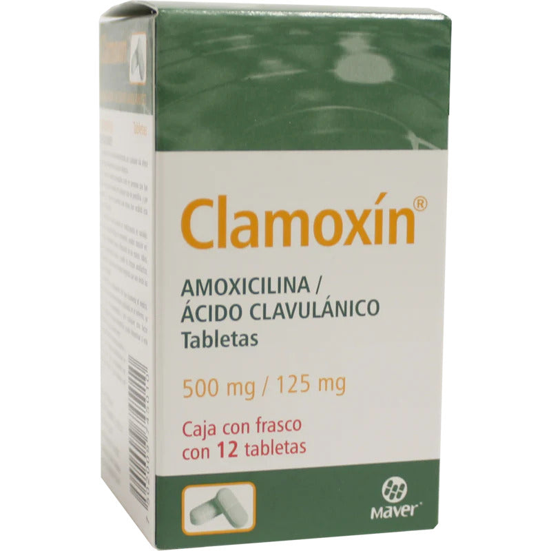 Amoxicilina,ácido Clavulanico 500/125mg Frasco 12 Tabletas