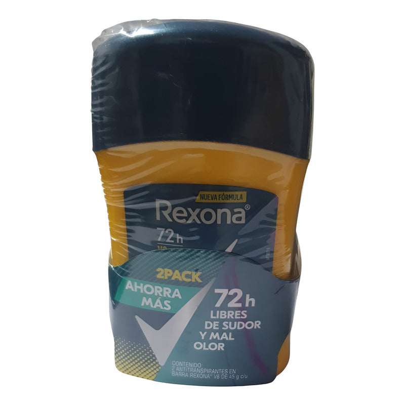 Rexona Antitranspirante En Barra Men V8 2 Piezas De 50g