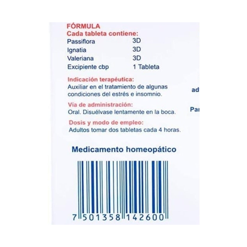 Simplex Pasiflora Valeriana Anti Estrés E Insomnio 60 Tabs Sin Sabor