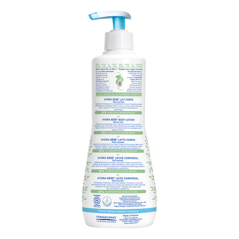 Mustela Hydrabebe Loción Corporal Para Piel Normal, 500ml
