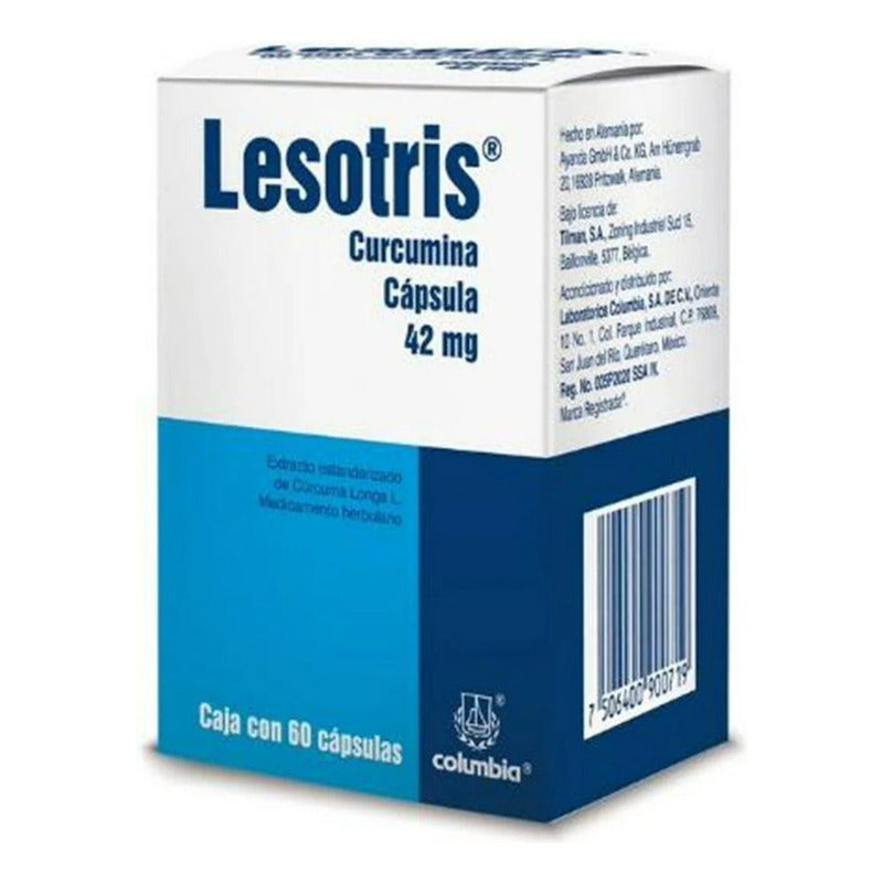 Lesotris Extracto Estandarizado De Cúrcuma Longa L 60 Caps Sabor Sin Sabor