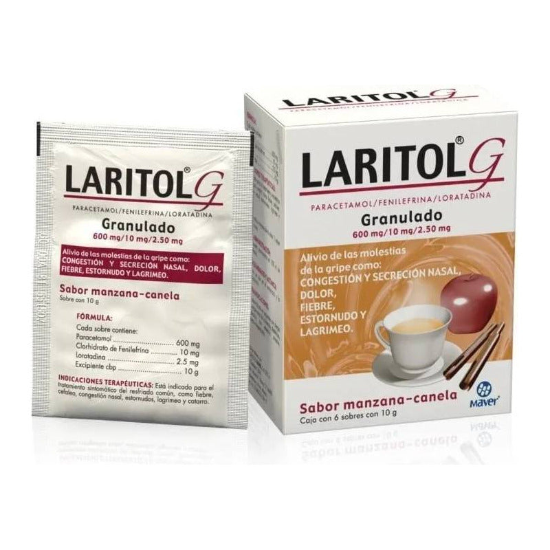 LaritoLG Laritol G Té Manzana & Canela  6 Sobres De 10g - Maver, S.a. De C.v.