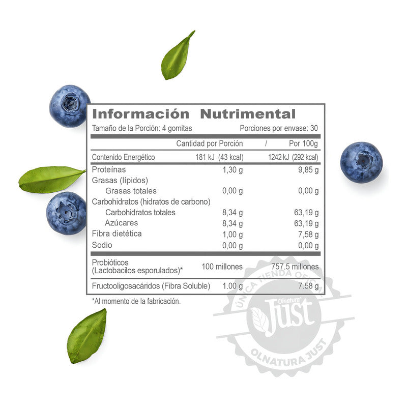 Probióticos + Fibra 120 Gomitas Olnatura Just Arándano