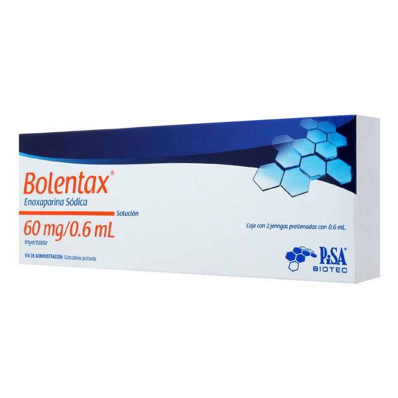 Bolentax Solución Inyectable 6000 Ui/0,6 Ml, 2 Jeringas Precargadas 0,6 Ml Enoxaparina Sodica 60mg
