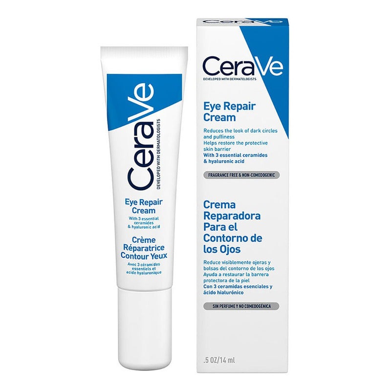 Cerave Crema Reparadora Para El Contorno De Los Ojos | Fórmula Ligera | Mejora La Apariencia De Las Ojeras Y Bolsas | Rápida Absorción Sin Sensación Grasosa | 14ml | .5oz