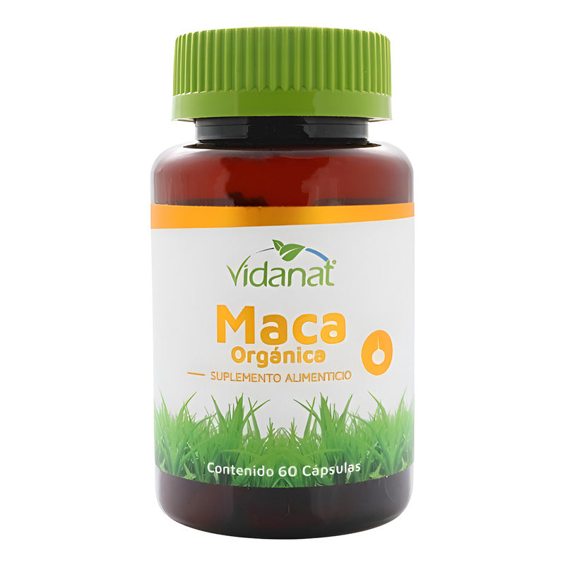 Suplemento Alimenticio De Maca Organica Vidanat 60 Caps Sin Sabor