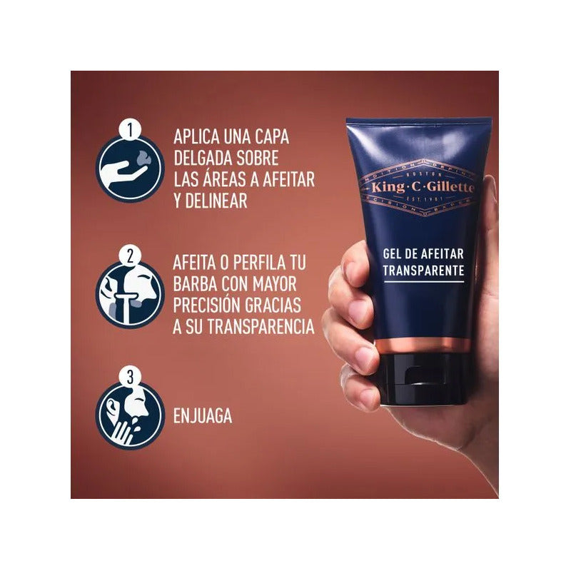 Gel Para Afeitar King C. Gillette Con Aloe Para Rasurar La Barba Con Rastrillo 170ml