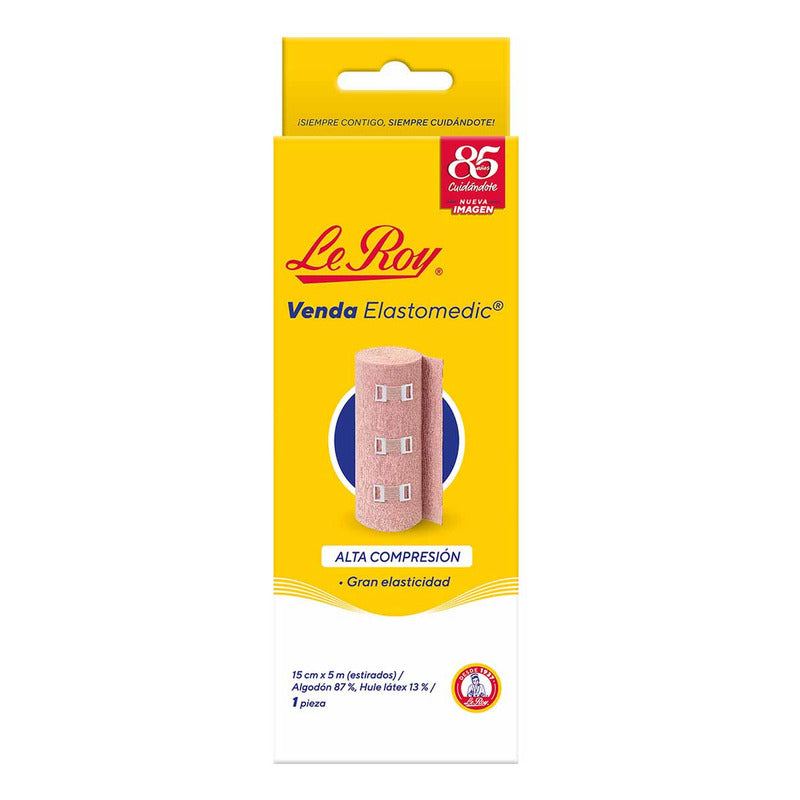 Venda Elastomedic De Alta Compresión Le Roy 15cm X 5m - 1 Pieza