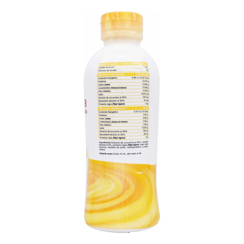 Vidanat Curcuma Liquida  480ml Sabor  Naranja Tropical
