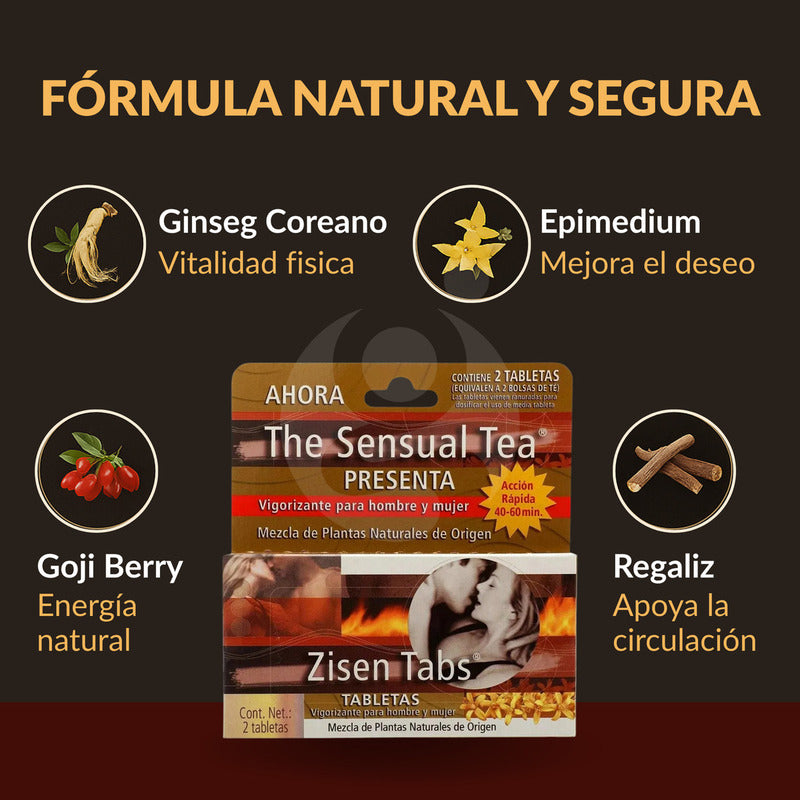 Suplemento The Sensual Tea Para Hombre Y Mujer Zisen Tabs Sabor Natural