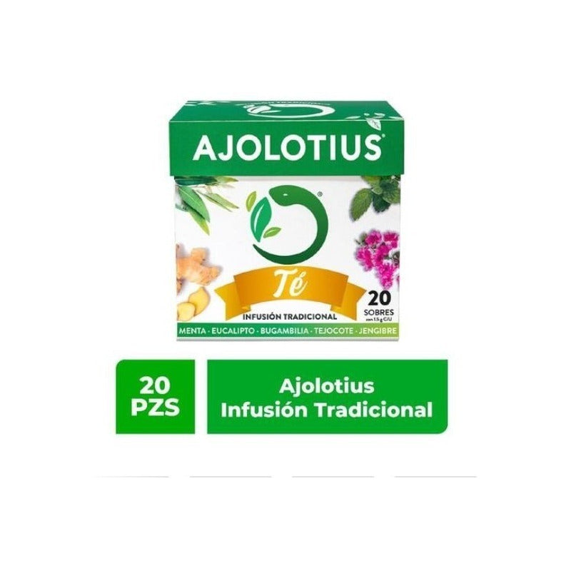 Ajolotius Té Alivio Resfriado Mezcla Herbal 20 Sobres