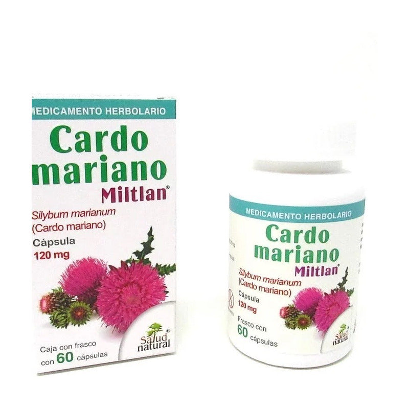 Cardo Mariano Puro Miltlan 60 Cápsulas 120mg 100% Natural Sabor Sin Sabor