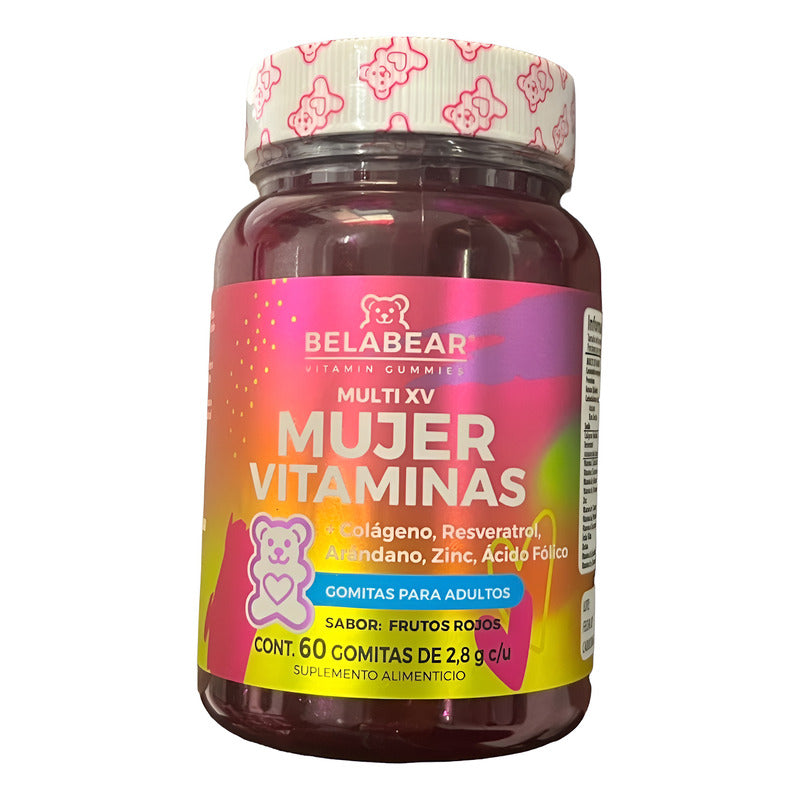 Belabear Multivitamínico Para Mujeres 60 Gomitas Frutos Rojos
