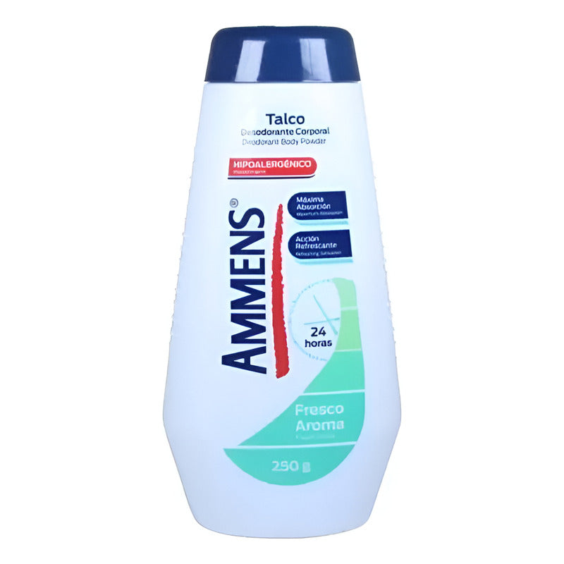 Ammens Talco Desodorante Fresco Aroma 24 Horas 250g