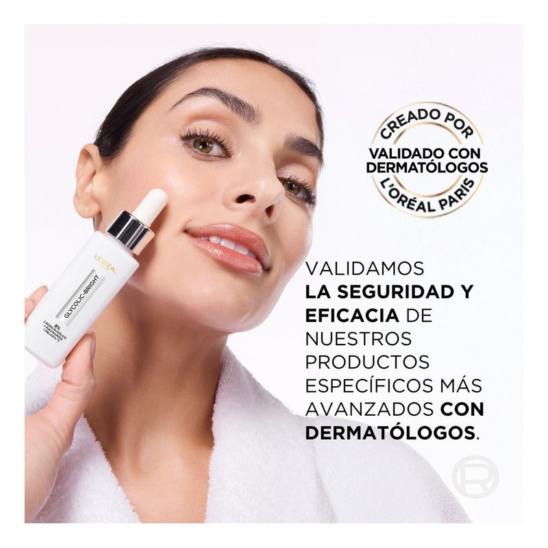 L'oréal Paris Glycolic Bright Sérum De Rostro Anti Manchas, Con Ácido Glicólico, Niacinamida Y Melasyl, Reduce Y Previene Todo Tipo De Manchas, 30 Ml.