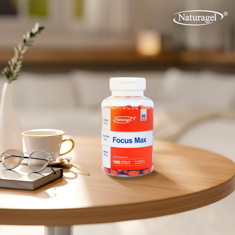 Focus Max | Luteína + Zeaxantina | 160 Cápsulas | Naturagel Sin Sabor